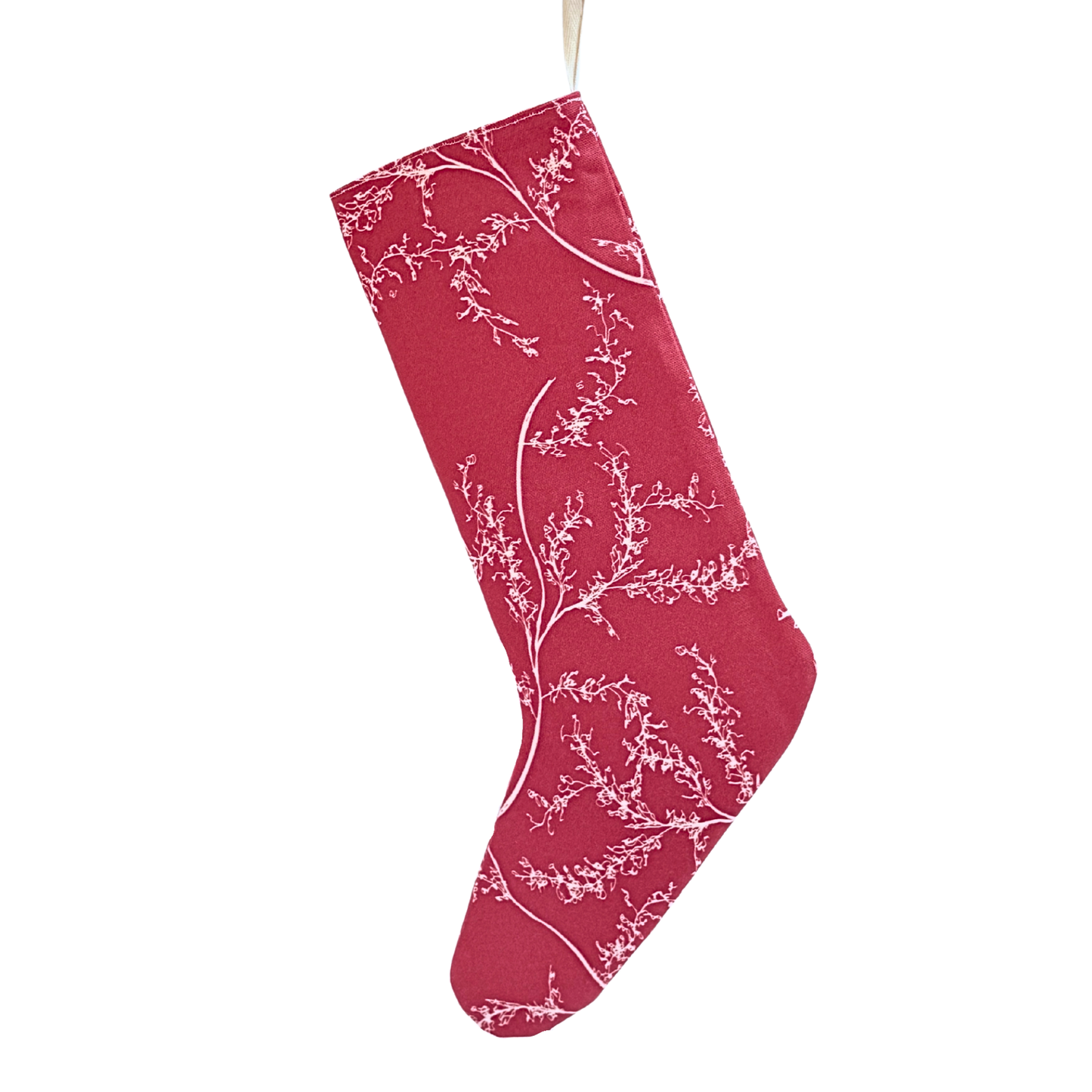Rosemary Bright Holiday Stocking, Scarlet Red