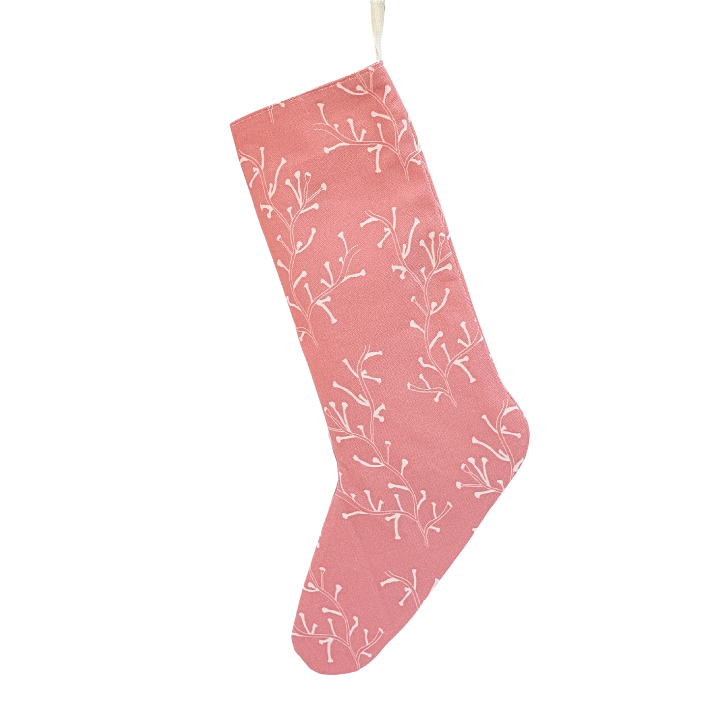 Rosemary Bright Holiday Stocking, Winter Coral