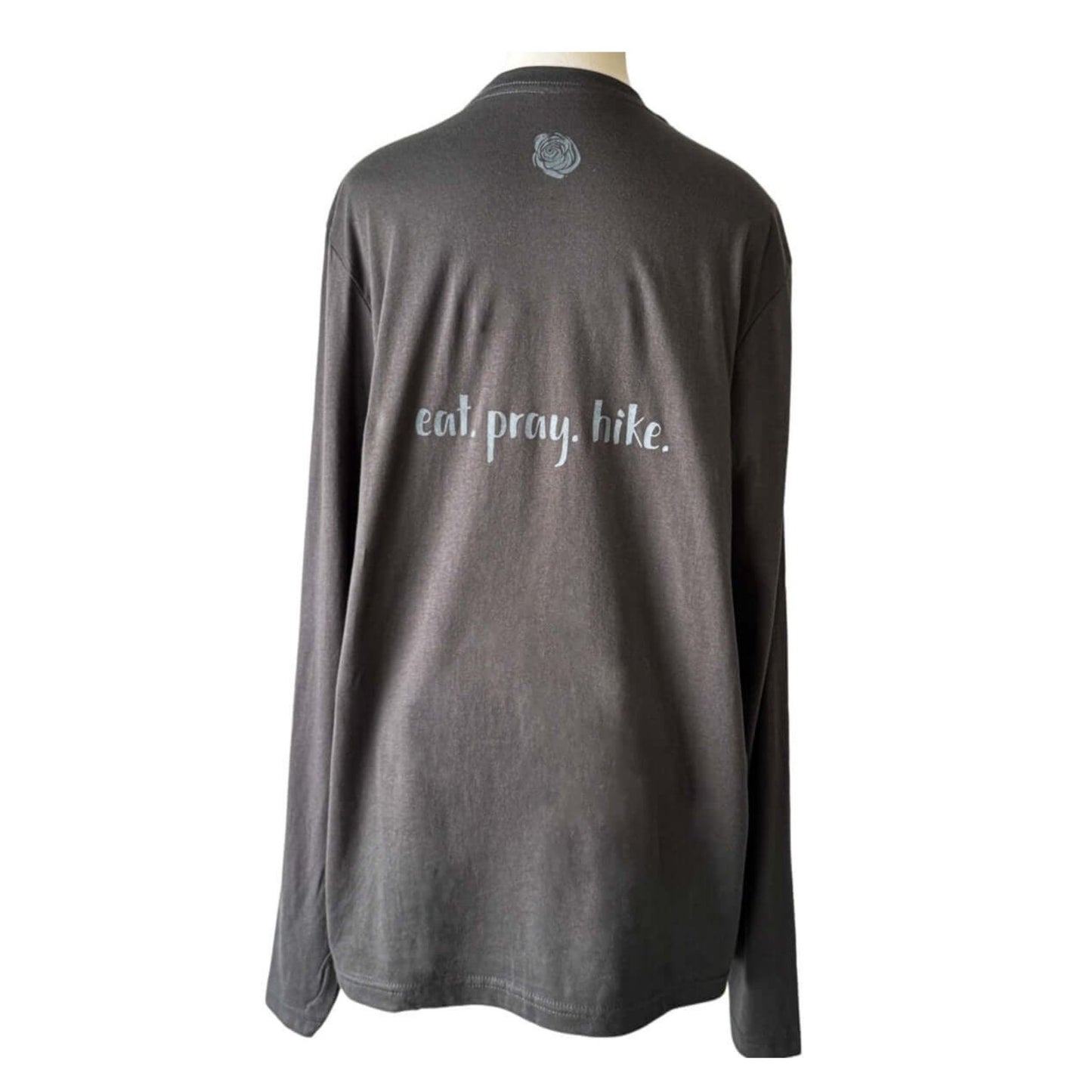 Topo Map Long Sleeve Tee, Slate Gray