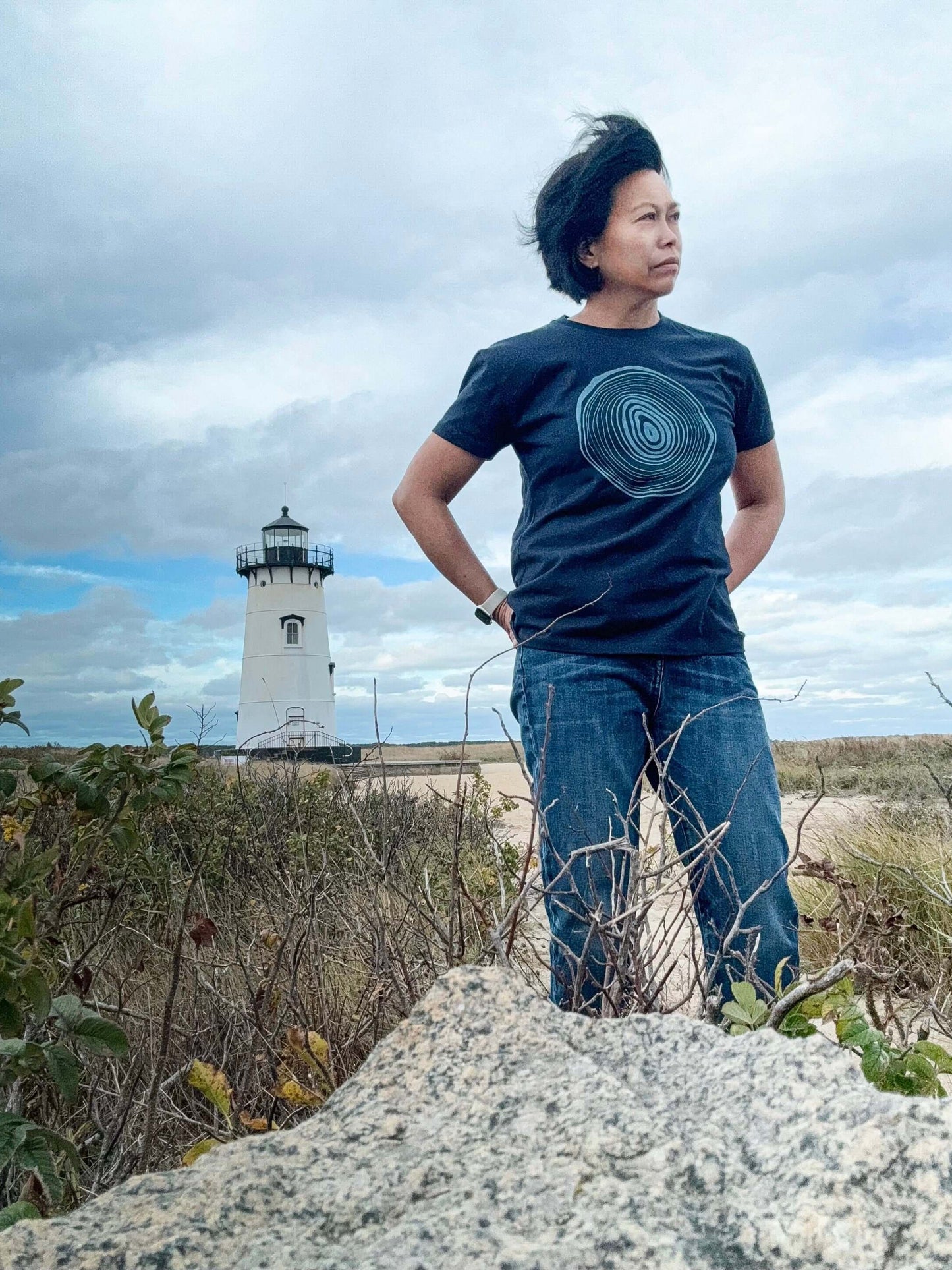 Tree Rings Short Sleeve Tee, Midnight Navy