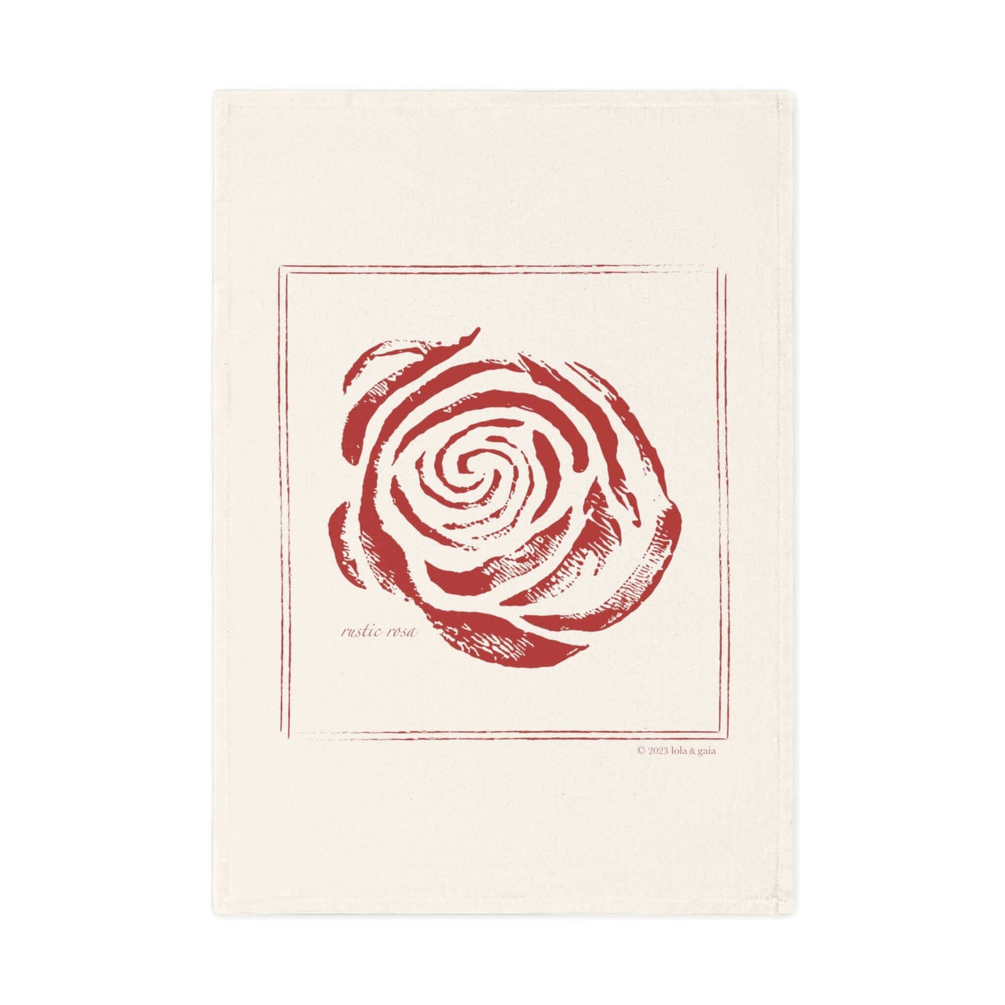 Organic Cotton Tea Towel, Rustic Rosa, Molten II