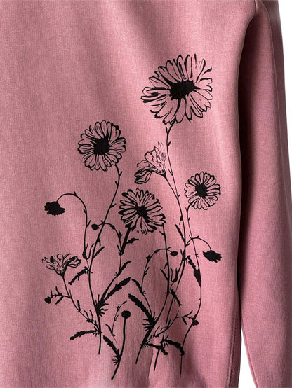 Daisies 100% Organic Cotton Pullover Hoodie, Lavender