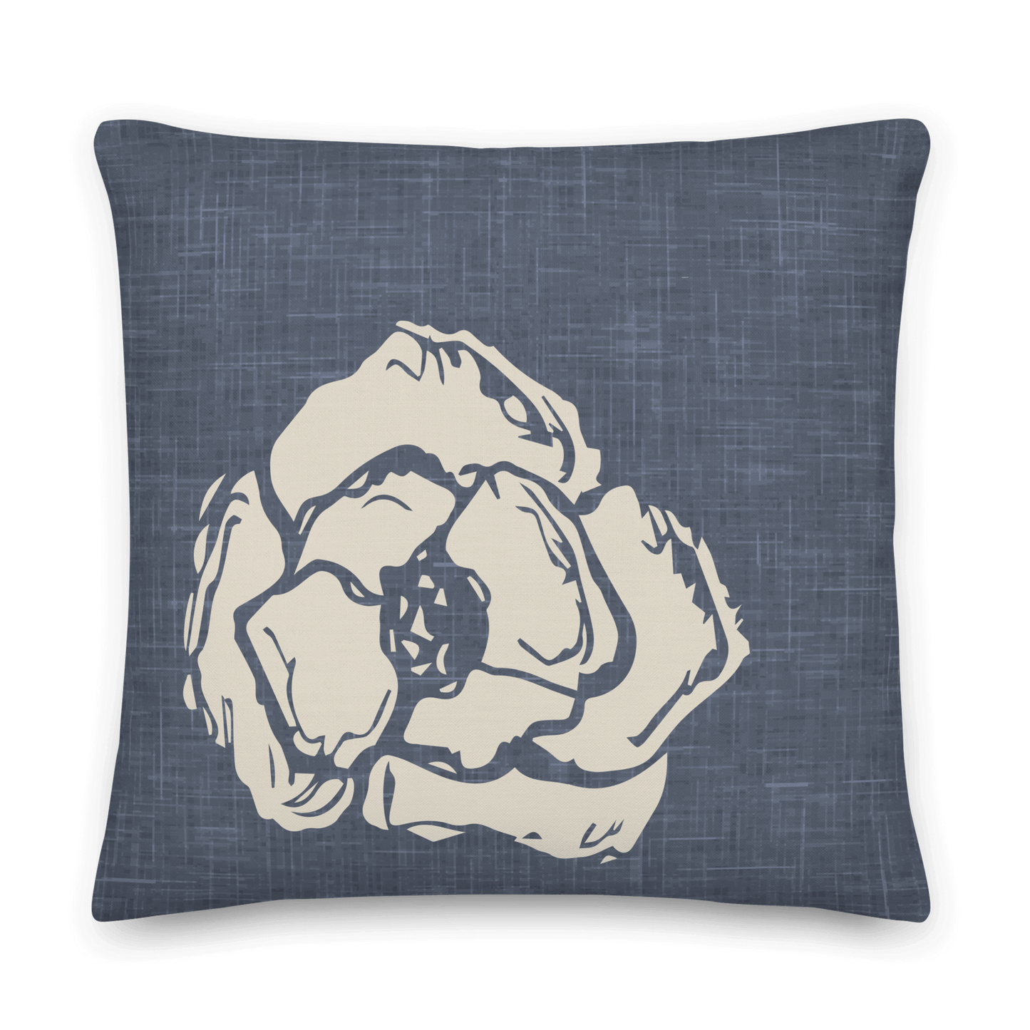 Cherry Blossom Pillow, Blue Linen