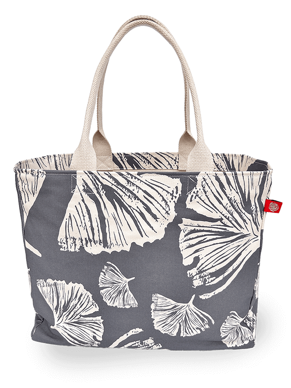 Ginkgo Tote Poppy front view